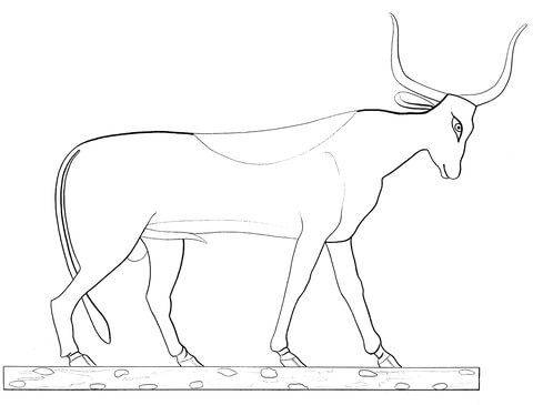 Ancient Egyptian Bull Coloring Page